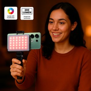 Luz Profesional Recargable VTA Creators 5W con RGB, Soporte y Efectos