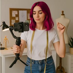 Gimbal Estabilizador de 3 Ejes para Celular VTA con Bluetooth y Seguimiento IA