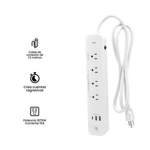Multitoma 4 Salidas + 2 USB + Tipo C VTA+ Smart Home