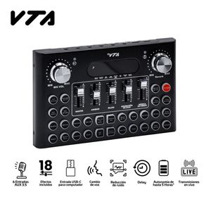 Mezclador Recargable Multimedia VTA 7 Canales &amp; Bluetooth